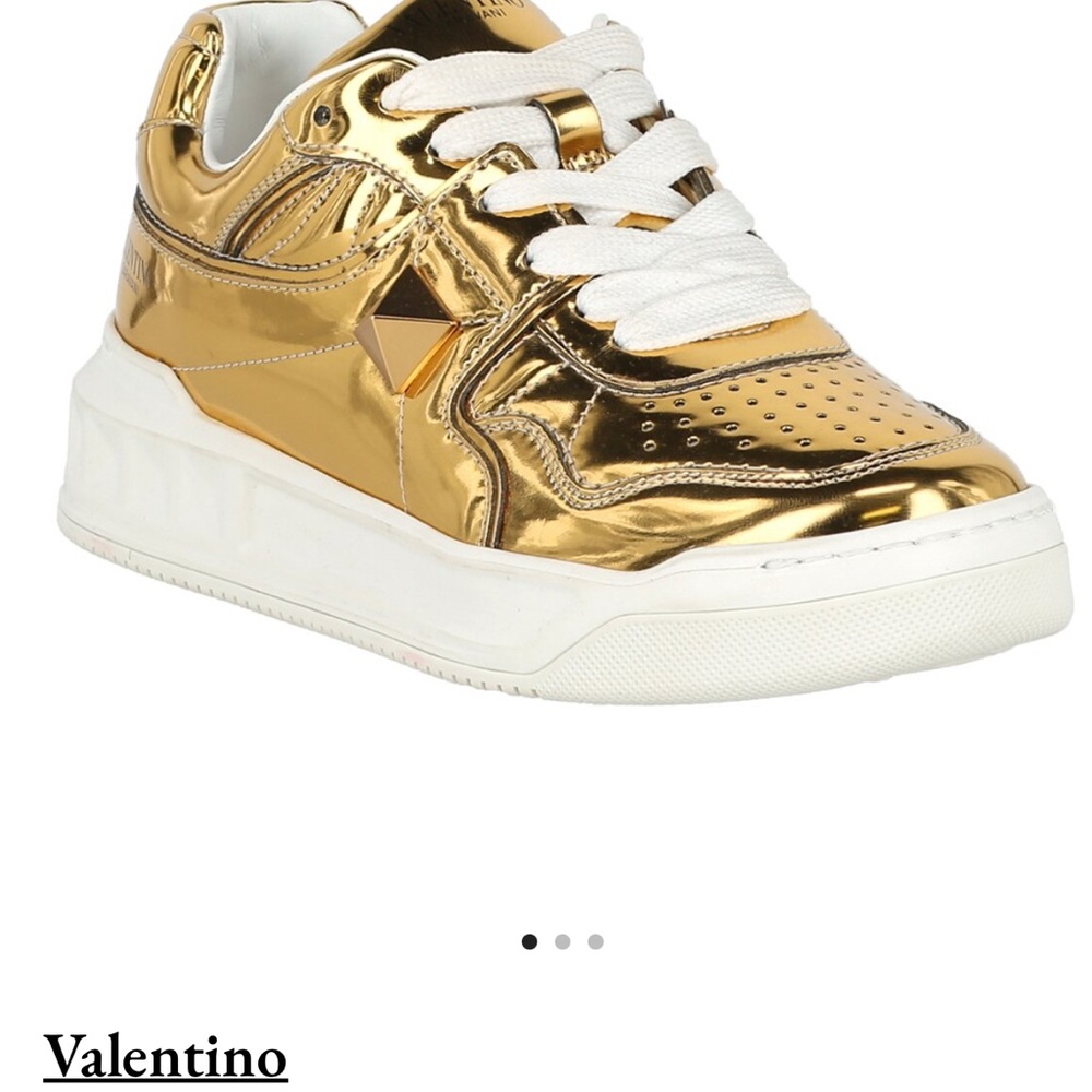 Valentino Metallic Gold Sneakers - Picture 5 of 7